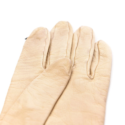 Chanel Lambskin CC Gloves 7 Beige 7 of 8