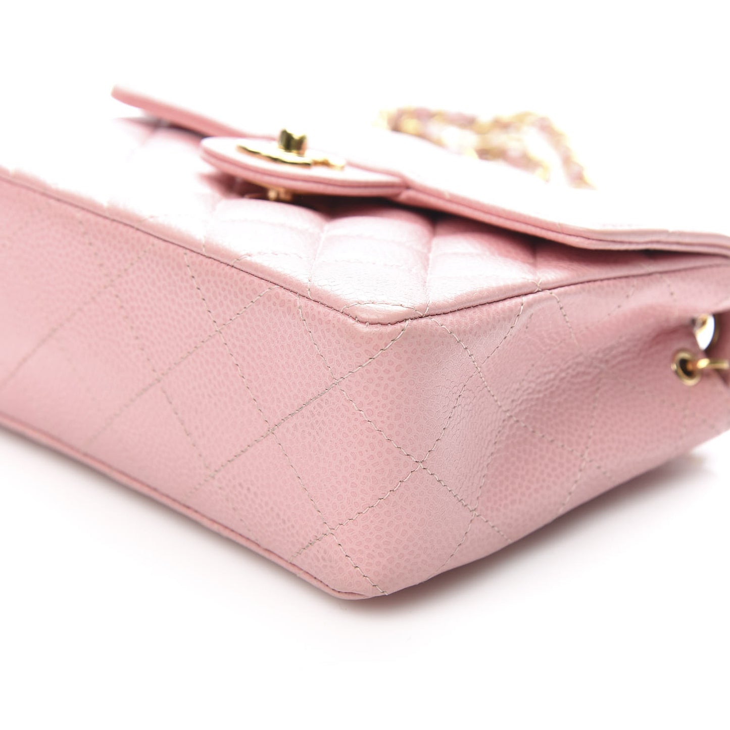 Caviar Quilted Mini Square Flap Pink