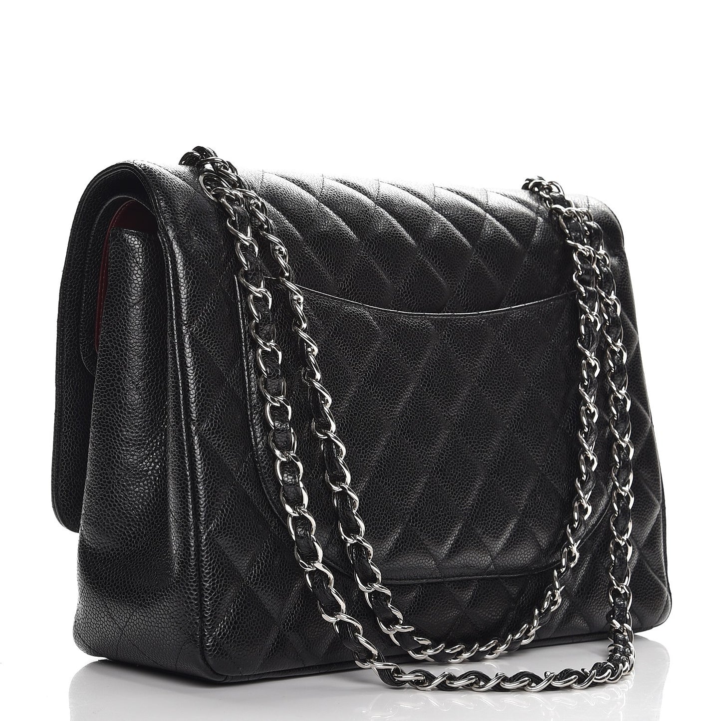 Caviar Quilted Maxi Double Flap Black