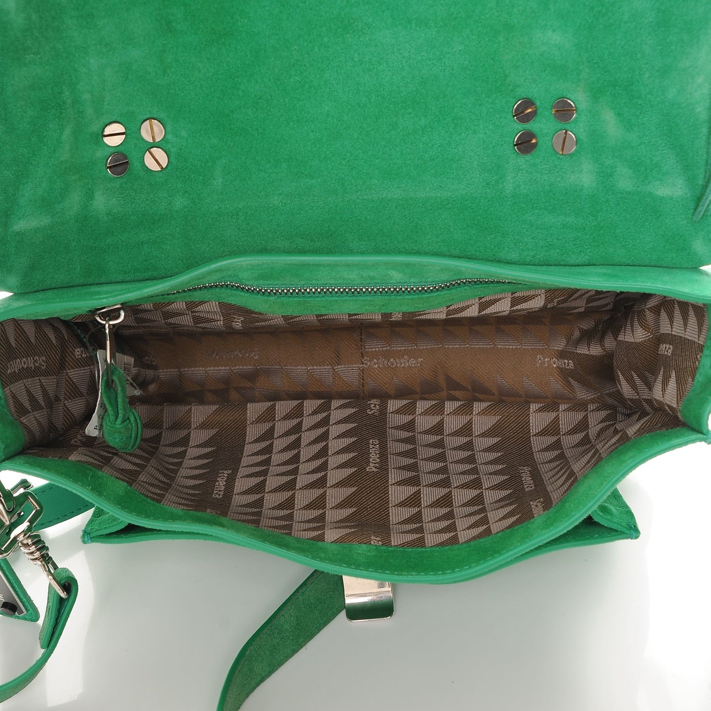 Suede Tiny PS1 Fringe Satchel Aloe