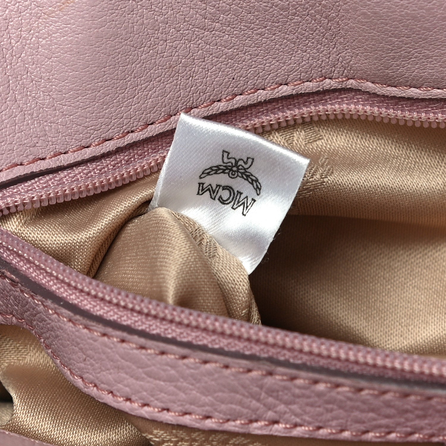MCM Grained Calfskin Shoulder Bag Pink 6 of 27