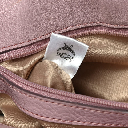 MCM Grained Calfskin Shoulder Bag Pink 6 of 27