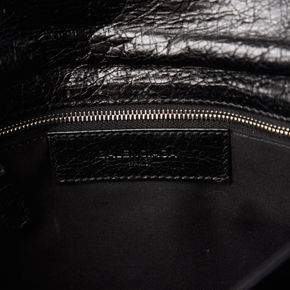 Balenciaga Agneau Giant 12 Silver Hardware Envelope Strap Clutch Black 8 of 10