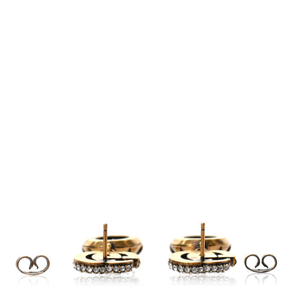 Gucci Crystal Double G Earrings Aged Gold 3 of 4