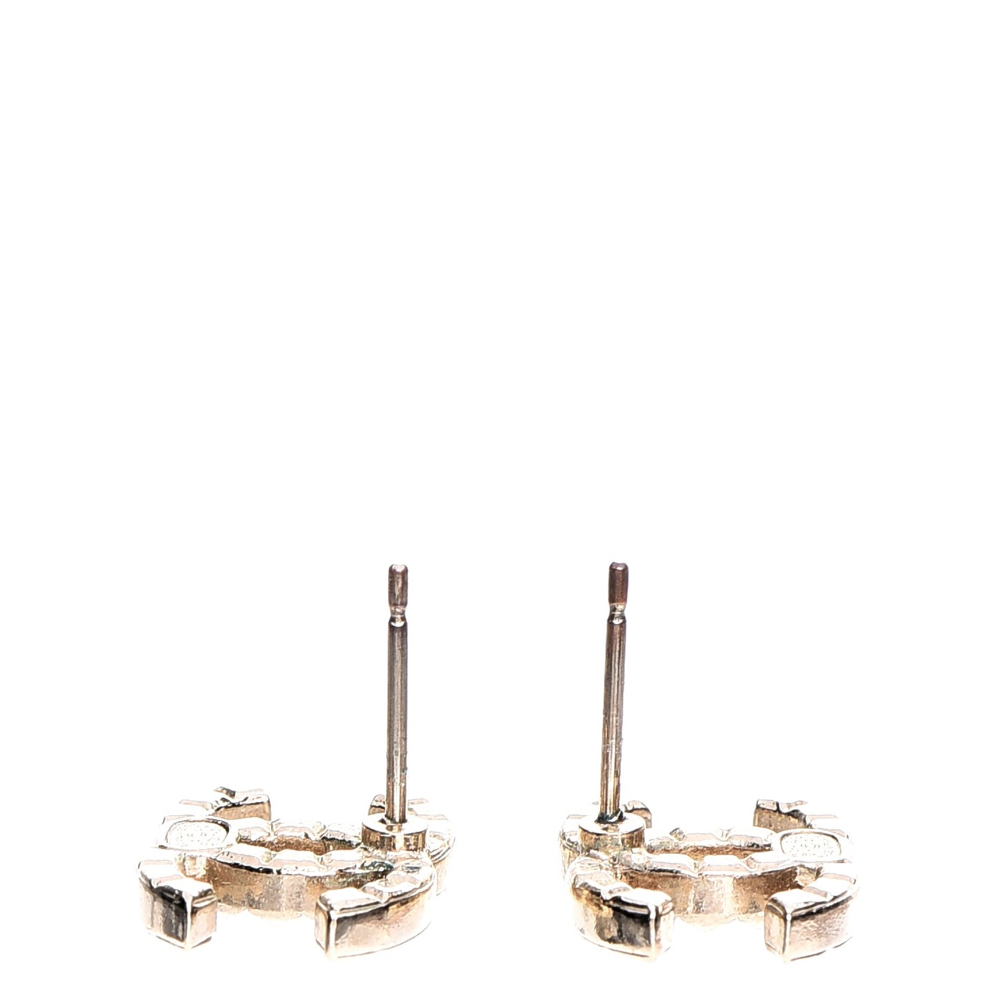 Studded CC Earrings Gold