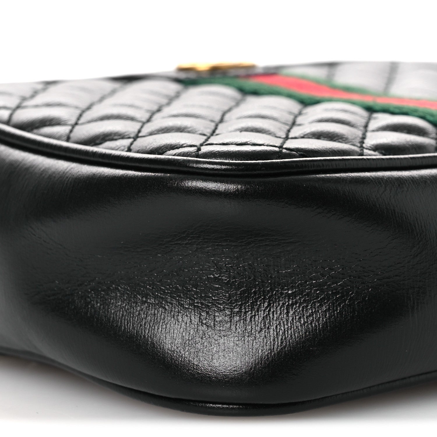Gucci Calfskin Trapuntata Web Mini GG Shoulder Bag Black 9 of 10