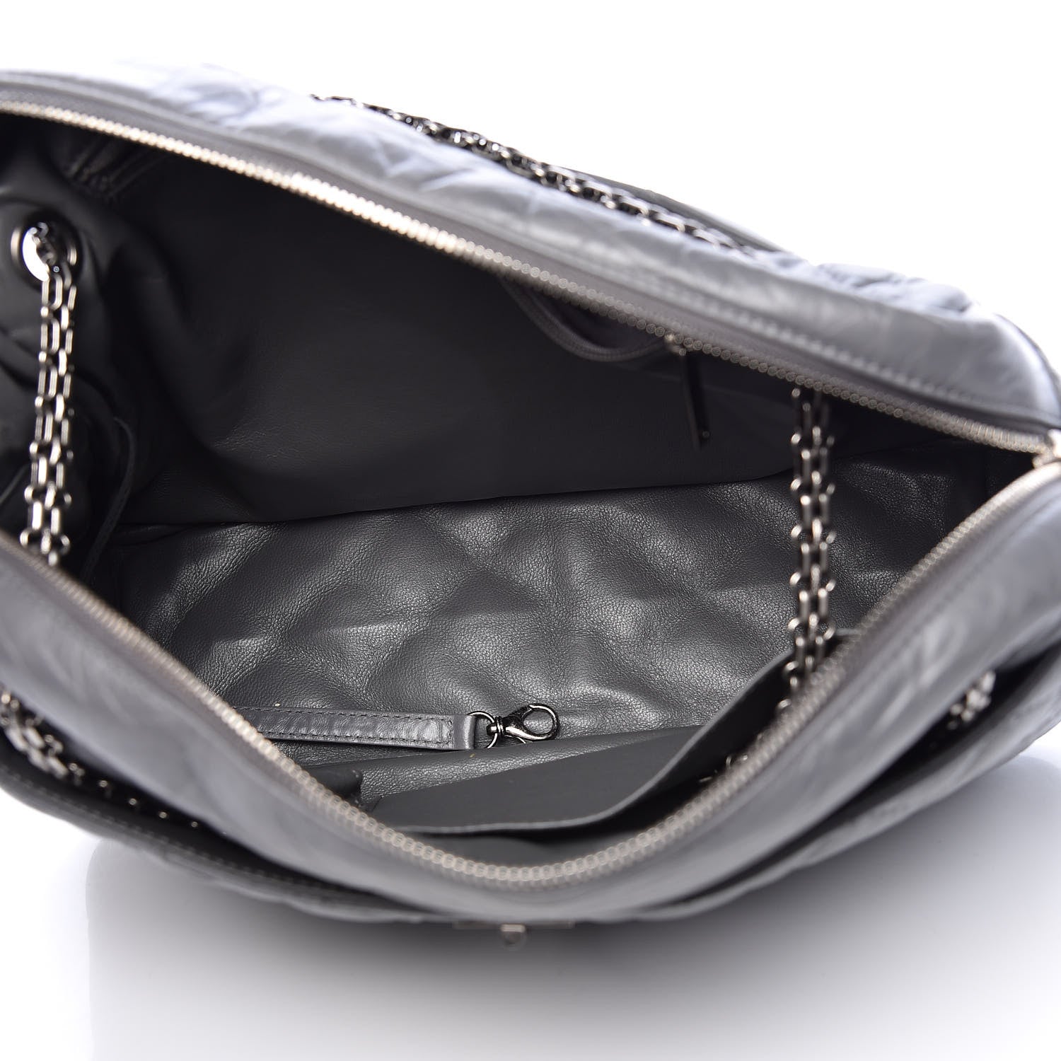 Chanel Aged Calfskin Quilted Large Reissue Camera Case Grey 5 of 20