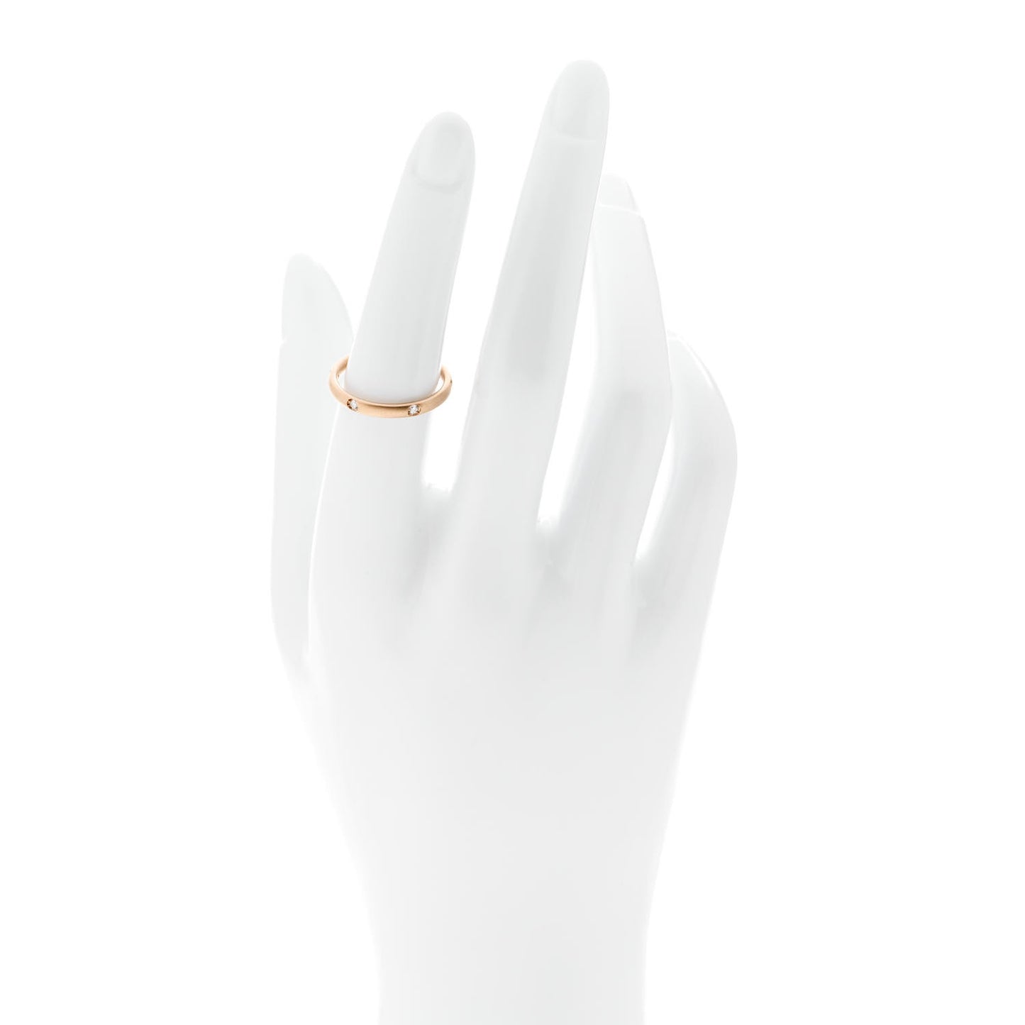 18K Rose Gold Diamond Lucciole Band Ring 53 6.25
