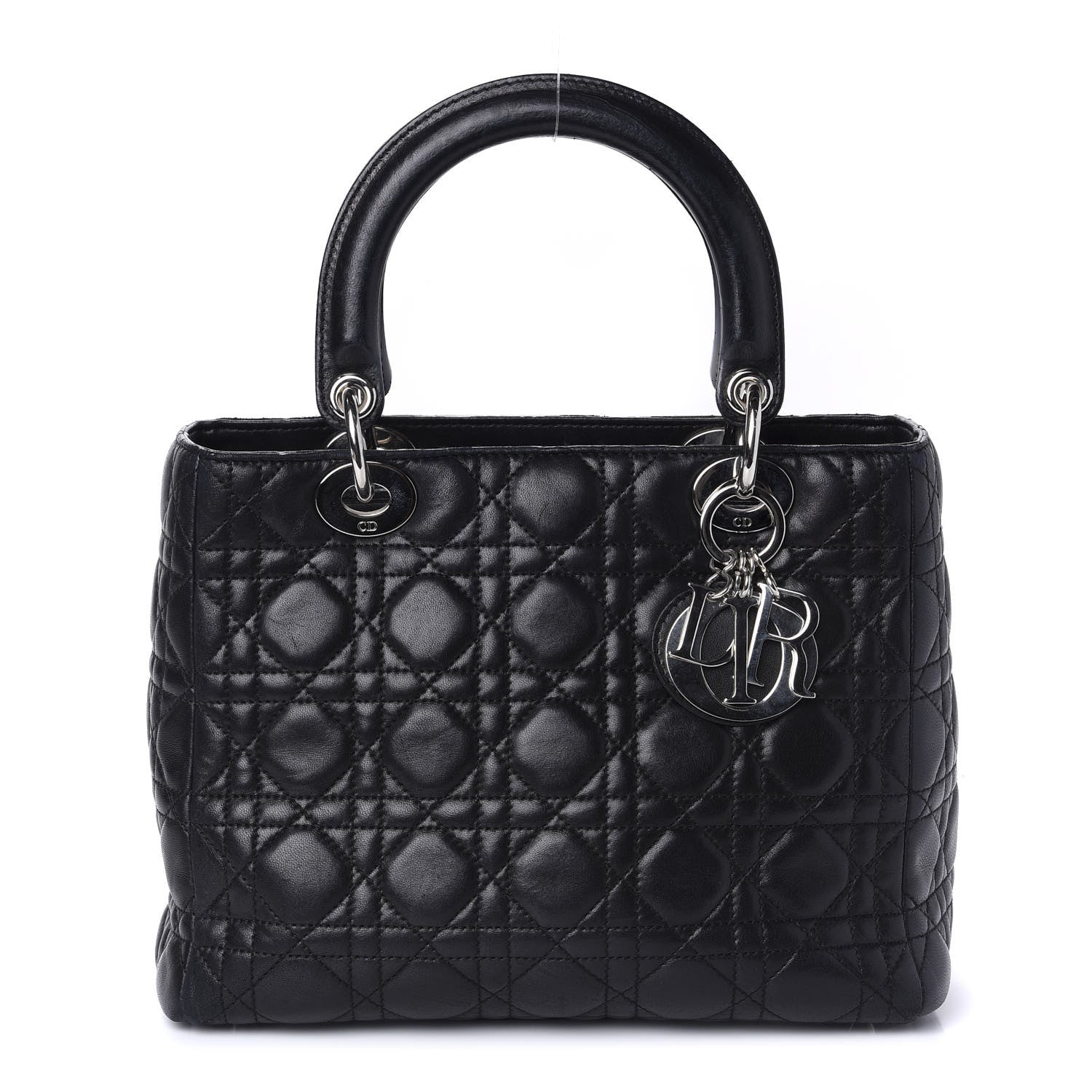 Christian Dior Lambskin Cannage Medium Lady Dior Black 1 of 10