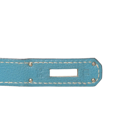 Hermes Taurillon Clemence Birkin 30 Blue Jean 24 of 46