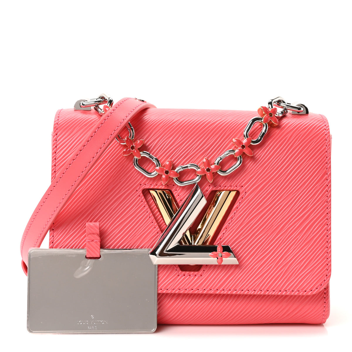 Louis Vuitton Epi Twist Monogram Flower Chain Shoulder Bag PM Coral 3 of 10