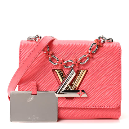 Louis Vuitton Epi Twist Monogram Flower Chain Shoulder Bag PM Coral 3 of 10