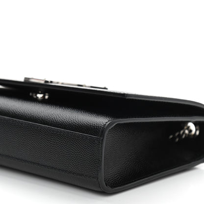 Saint Laurent Grain De Poudre Small Monogram Kate Satchel Black 10 of 10