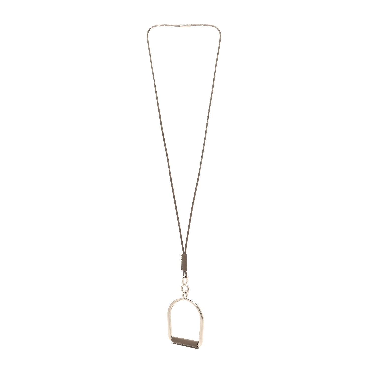 Hermes Barenia Heritage Equestre Pendant Necklace Etoupe 3 of 5