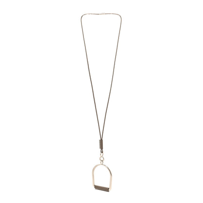 Hermes Barenia Heritage Equestre Pendant Necklace Etoupe 3 of 5