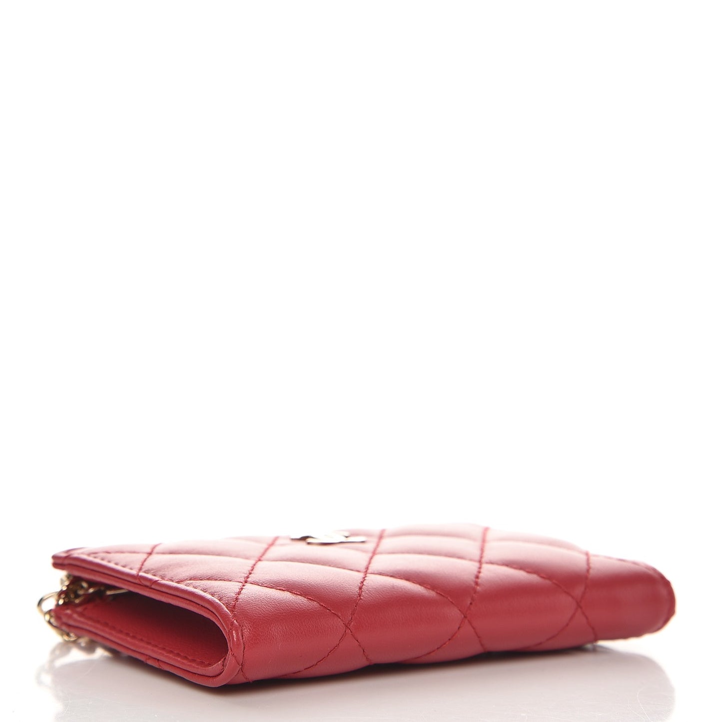 Lambskin Quilted Key Holder Case Red