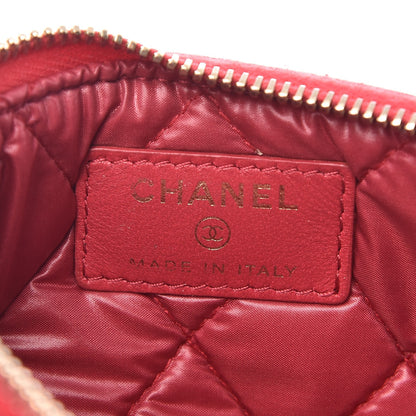 Chanel Lambskin Quilted Small Cosmetic Case Dark Pink 6 of 9