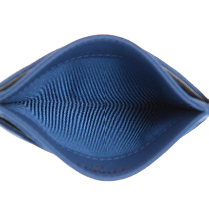 Chanel Caviar Chevron Quilted Card Holder Blue 5 of 9