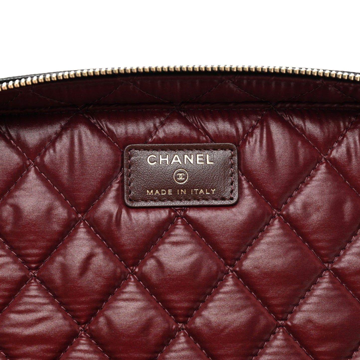 Caviar Quilted Large Vanity Pouch Black