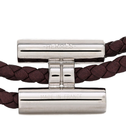 Hermes Swift Double Wrap Cord Tournis Tresse Bracelet T3 Rouge H 4 of 5