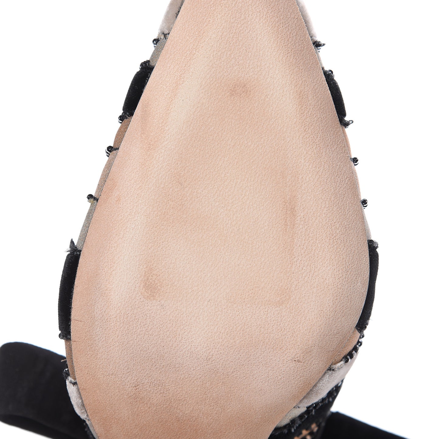 Suede Tulle Velvet Embroidered Sweet D Sling-Back Pumps 37 Pink Grey