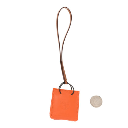 Hermes Milo Lambskin Swift Shopping Bag Charm Feu Gold 2 of 3