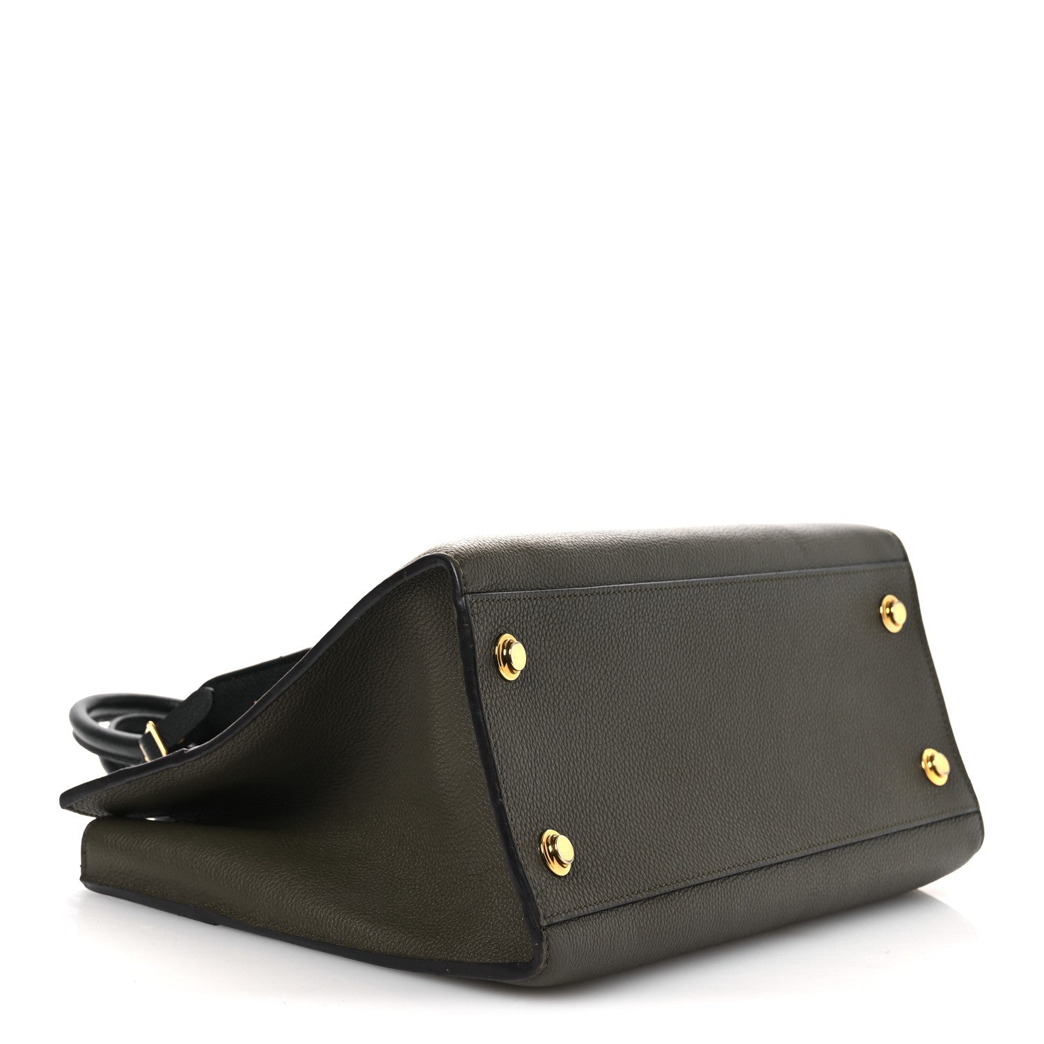 Louis Vuitton Calfskin City Steamer MM Kaki Black 4 of 17