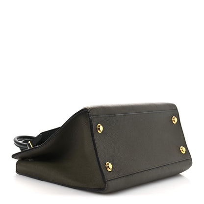 Louis Vuitton Calfskin City Steamer MM Kaki Black 4 of 17