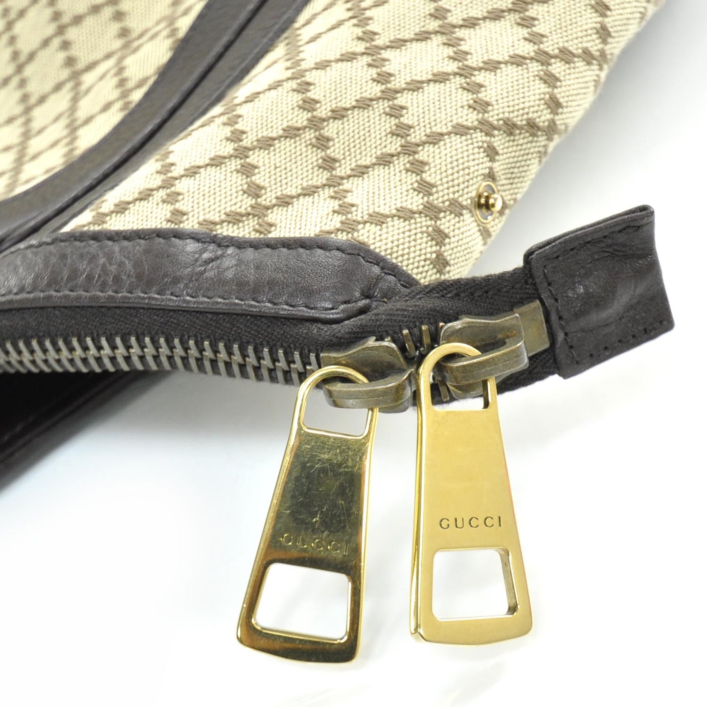 Diamante Cellarius Calfskin Medium 1973 Top Handle Bag Beige Ebony Cocoa