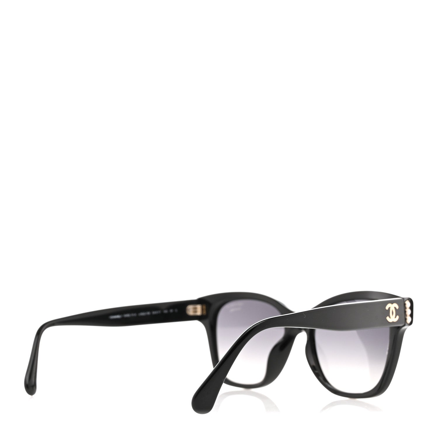 Chanel Acetate Polarized Pearl CC Square Sunglasses 5482-H-A Black