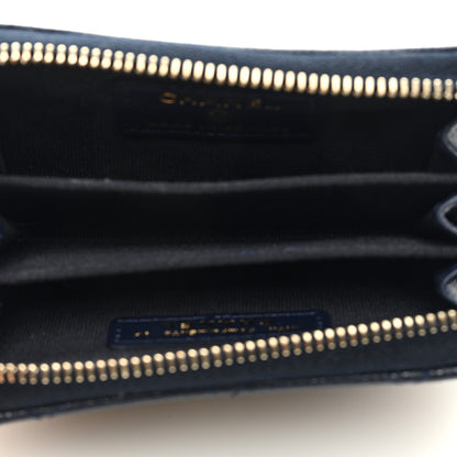 Chanel Caviar Enamel Coco Casino Quilted Zip Coin Purse Navy Blue 5 of 8