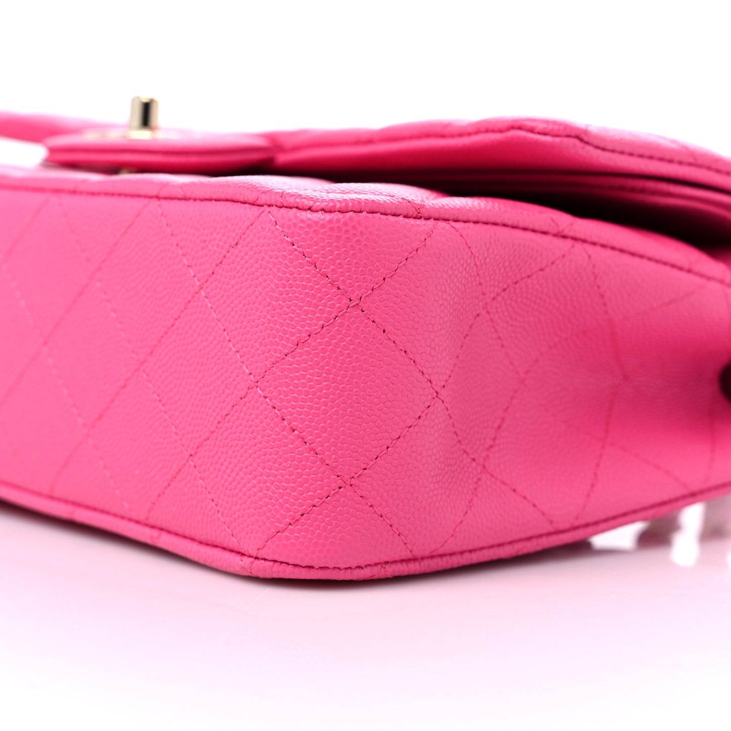 Caviar Quilted Medium Double Flap Dark Pink