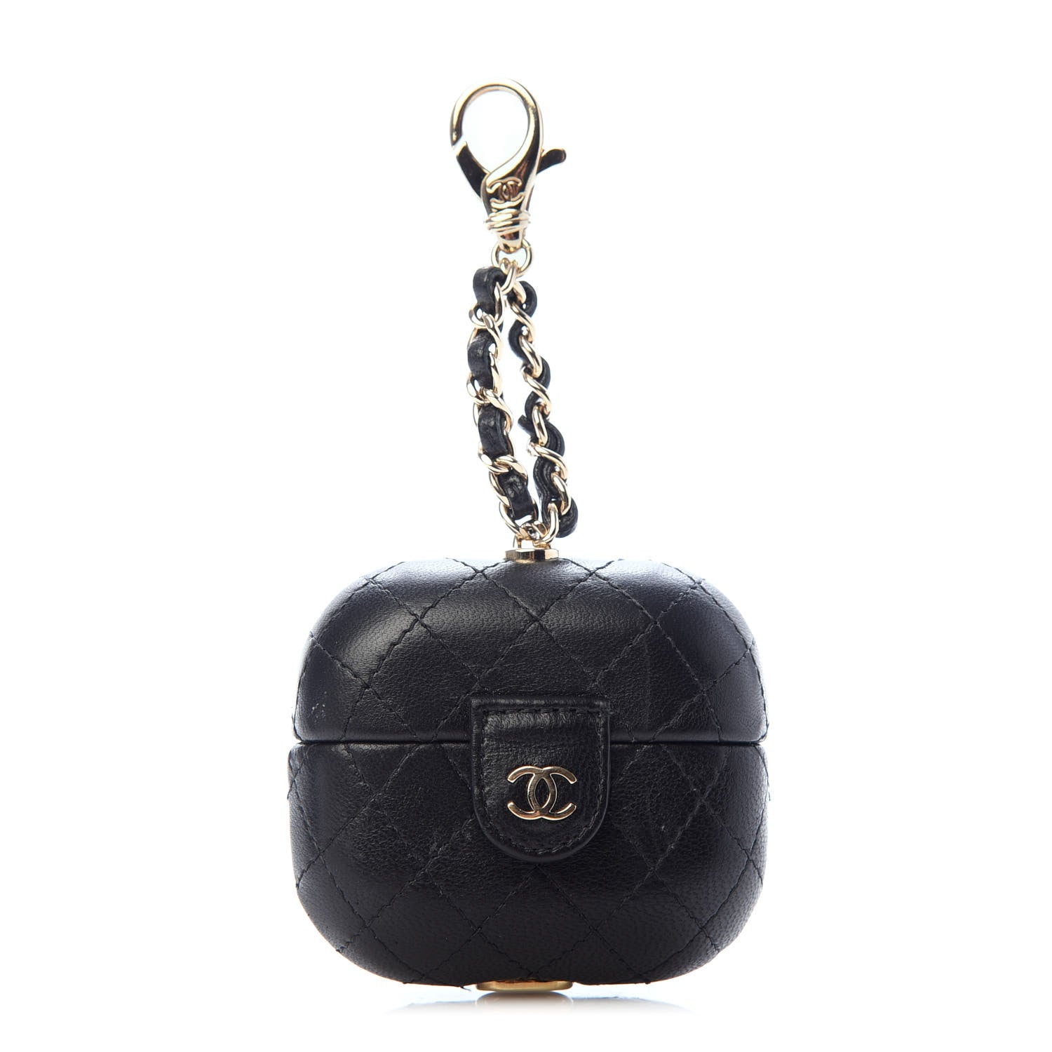 Chanel Lambskin Quilted Airpods Pro Case With Chain Black 1 of 7