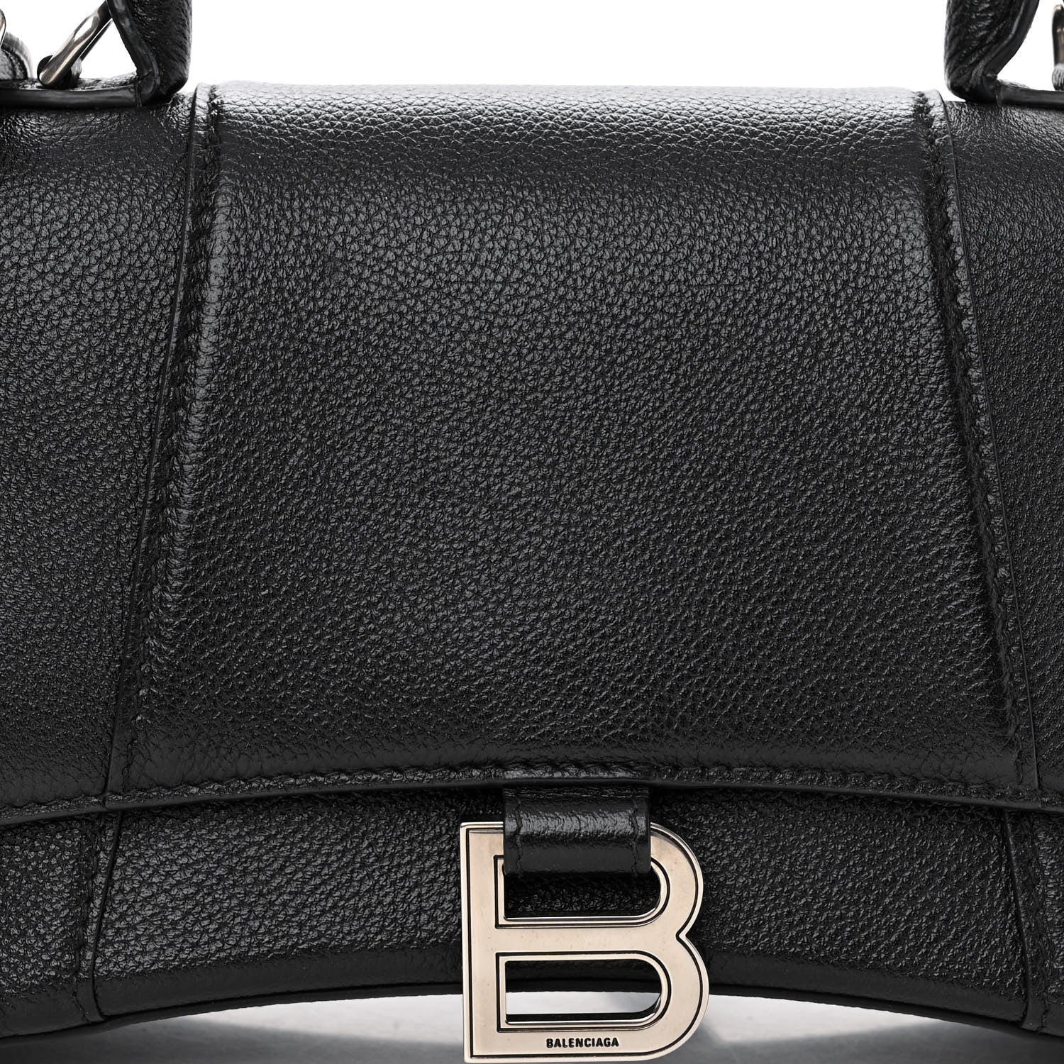 Balenciaga Grained Calfskin Small Hourglass Top Handle Bag Black 6 of 9