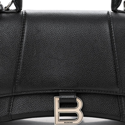 Balenciaga Grained Calfskin Small Hourglass Top Handle Bag Black 6 of 9