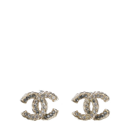 Chanel Crystal Timeless CC Earrings Gold 1 of 5