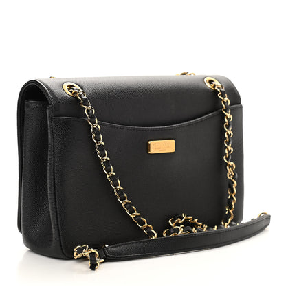 Chanel Grained Calfskin Embroidered Captain Gold Flap Bag Black 3 of 10