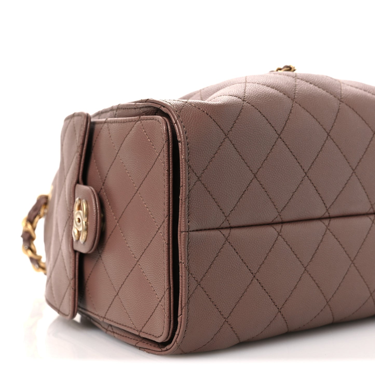 Caviar Quilted Small Chanel 25 Handbag Brown