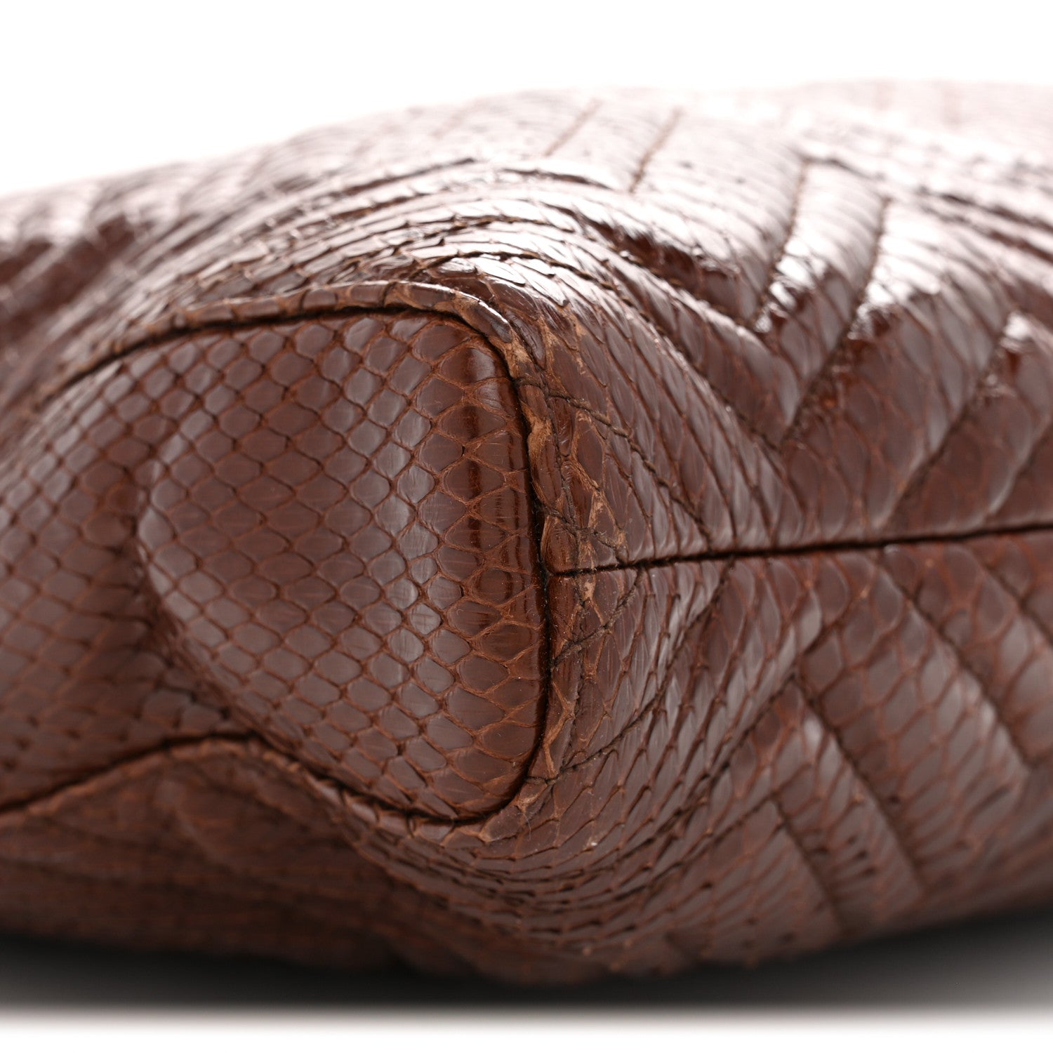 Gucci Snakeskin Matelasse Large GG Marmont Slim Tote Brown 9 of 12