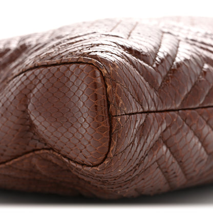 Gucci Snakeskin Matelasse Large GG Marmont Slim Tote Brown 9 of 12