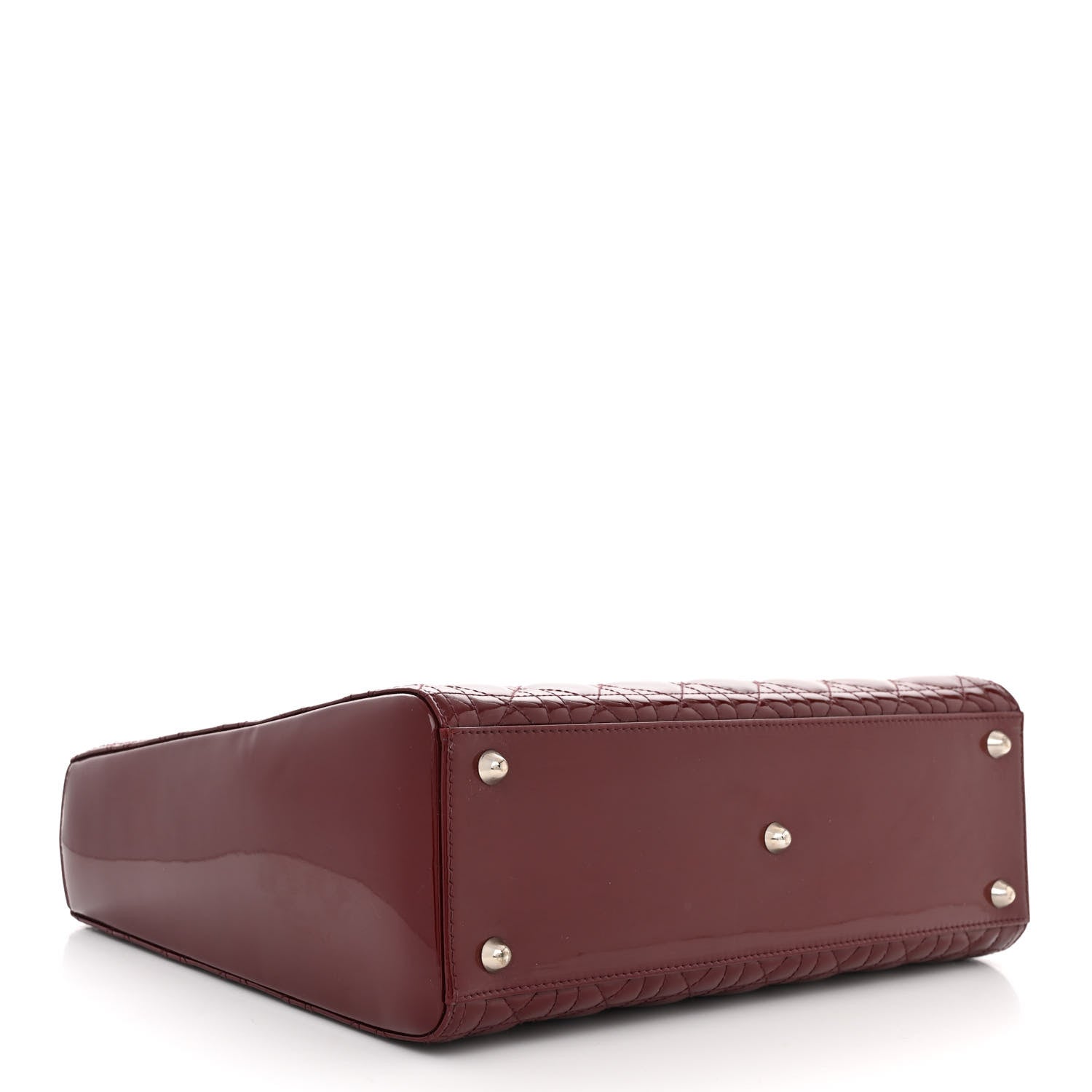 Christian Dior Patent Cannage Large Lady Dior Burgundy 4 of 12