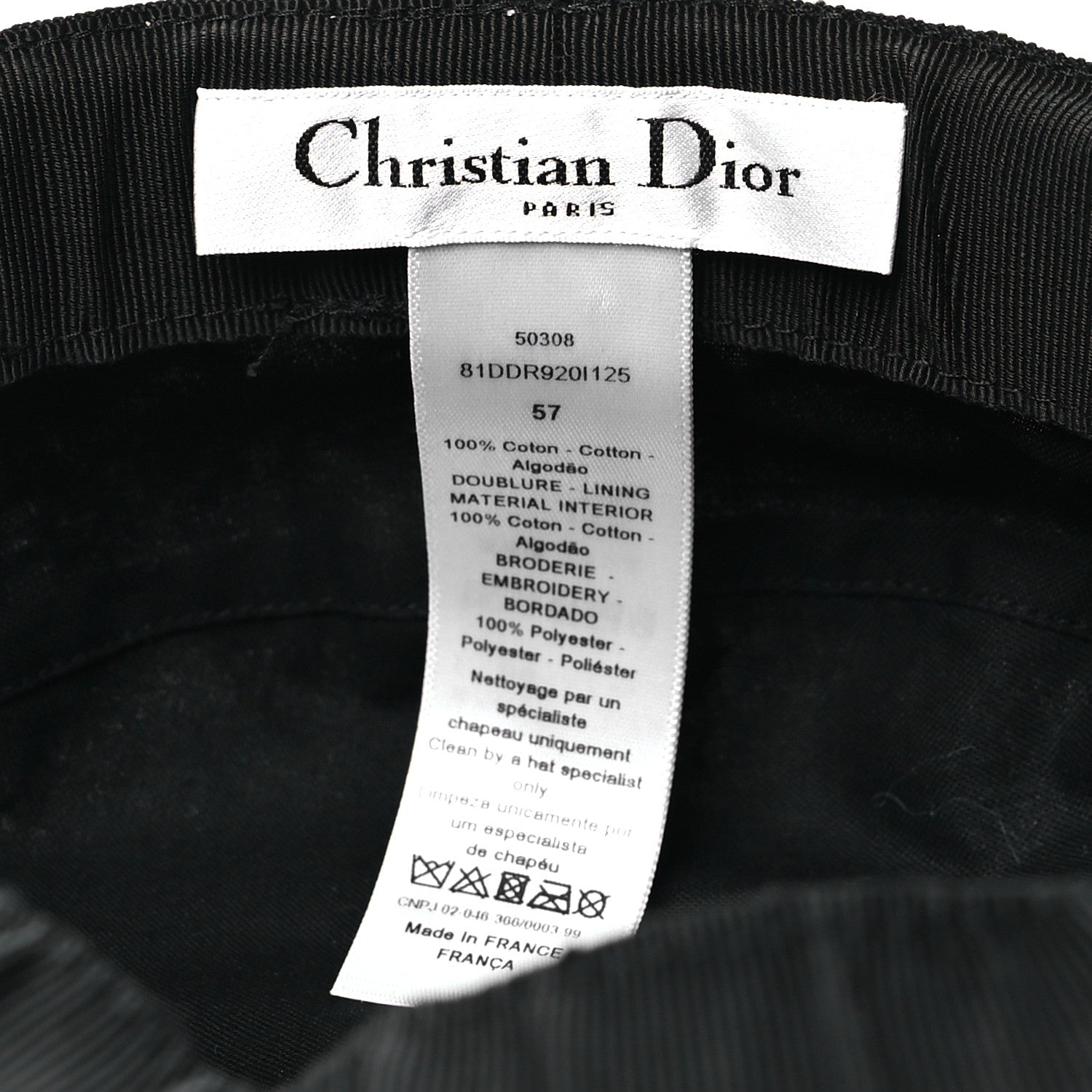 Christian Dior Canvas Printed Daydream Words Cap Hat 57 White 7 of 10
