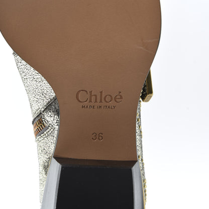 Chloe Metallic Nappa Sheepskin Studded Susanna Ankle Boots 36 Gold 9 of 9