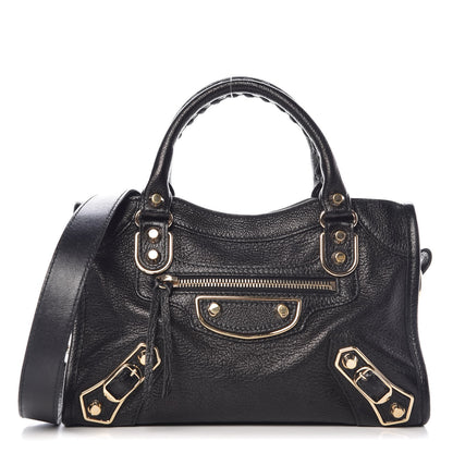 Balenciaga Chevre Gold Metallic Edge Hardware Mini City Black 1 of 12