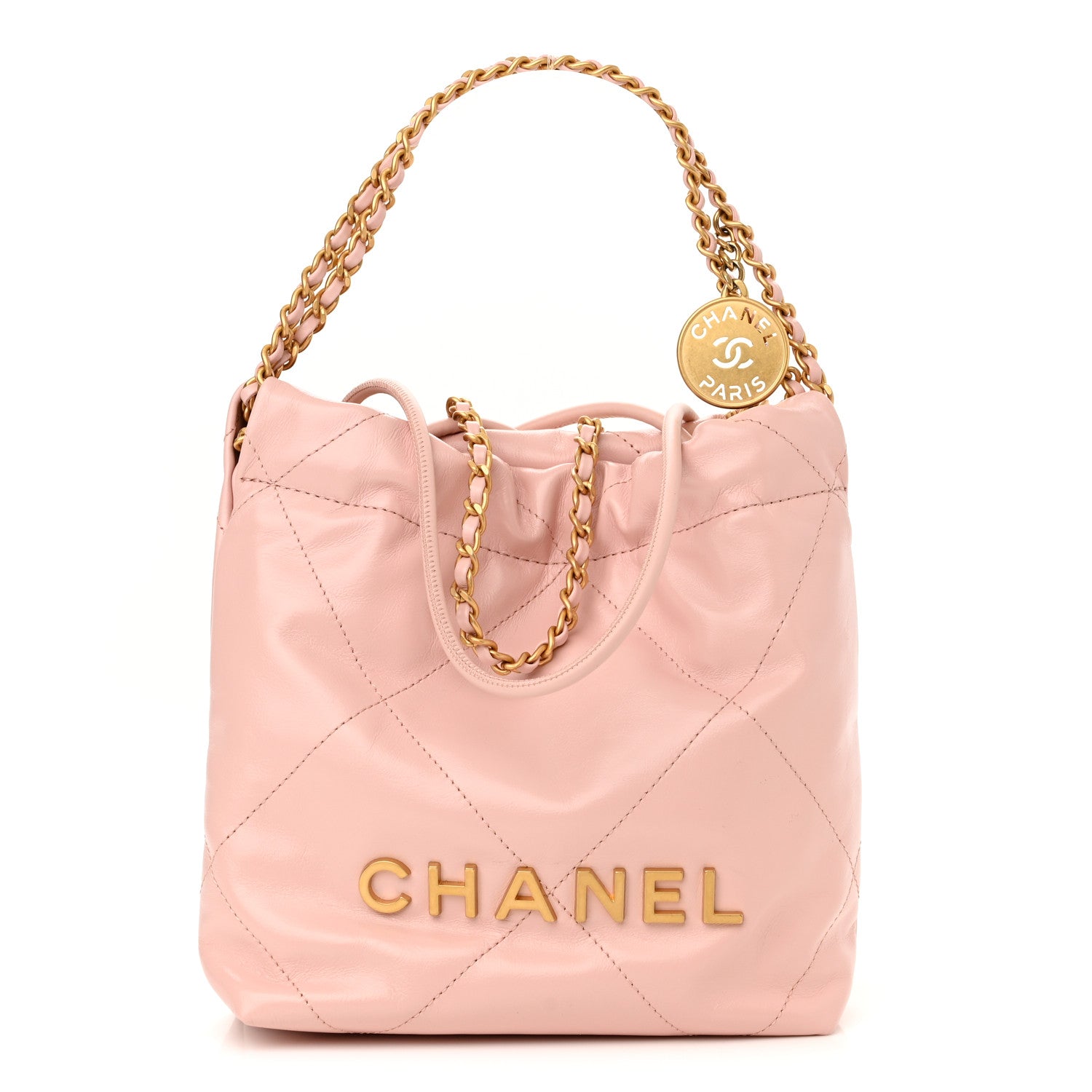 Chanel Shiny Calfskin Quilted Mini Chanel 22 Rose Clair 1 of 10