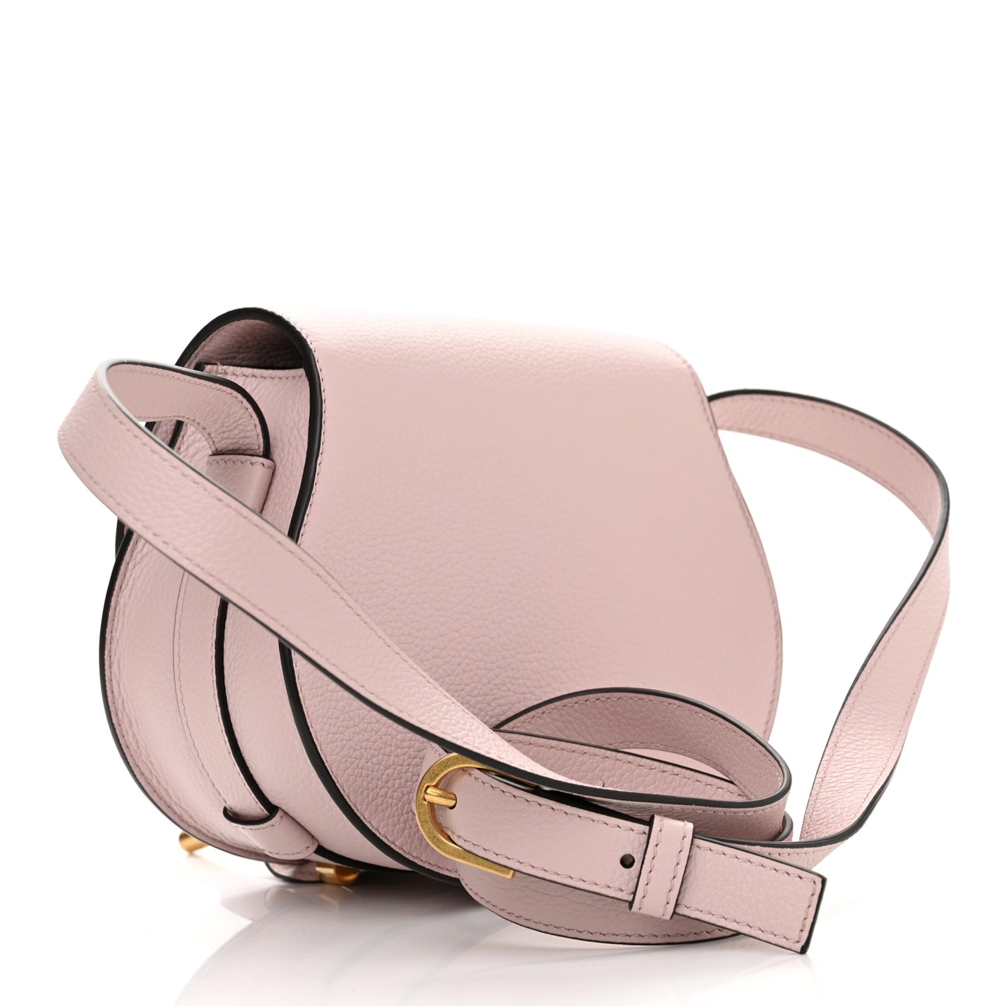 Grained Calfskin Small Marcie Saddle Bag Misty Lavender