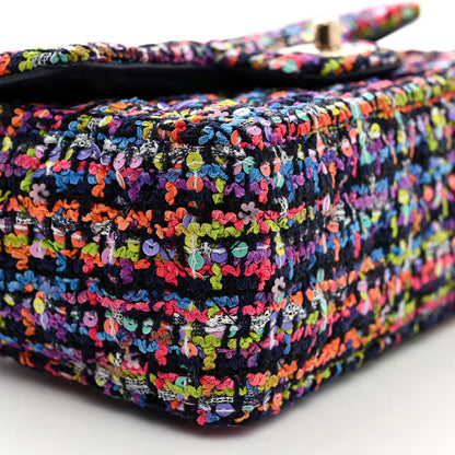Chanel Tweed Quilted Mini Rectangular Flap Navy Blue Multicolor 9 of 10