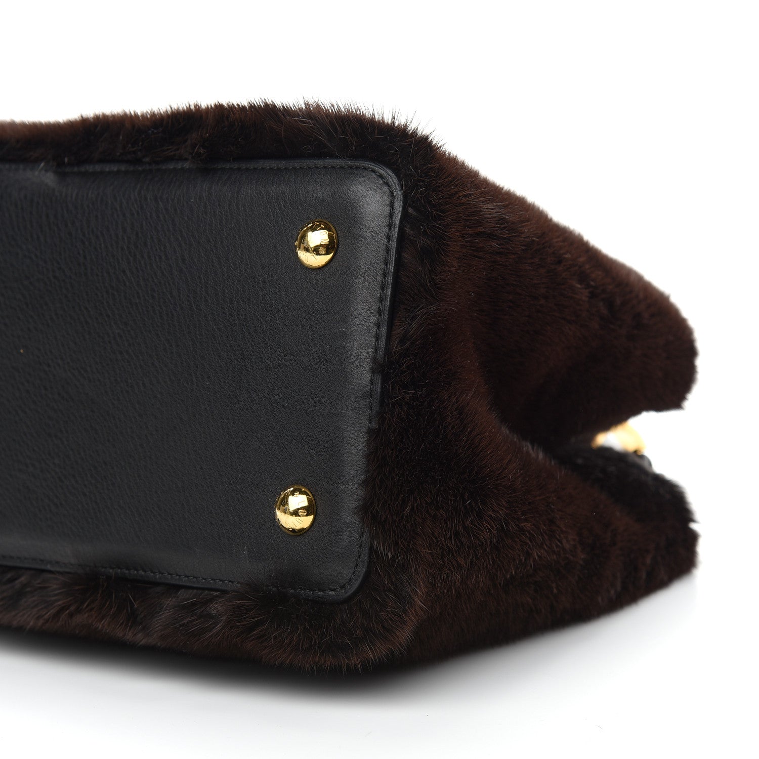 Louis Vuitton Mink Fur Capucines MM Dark Brown 8 of 9