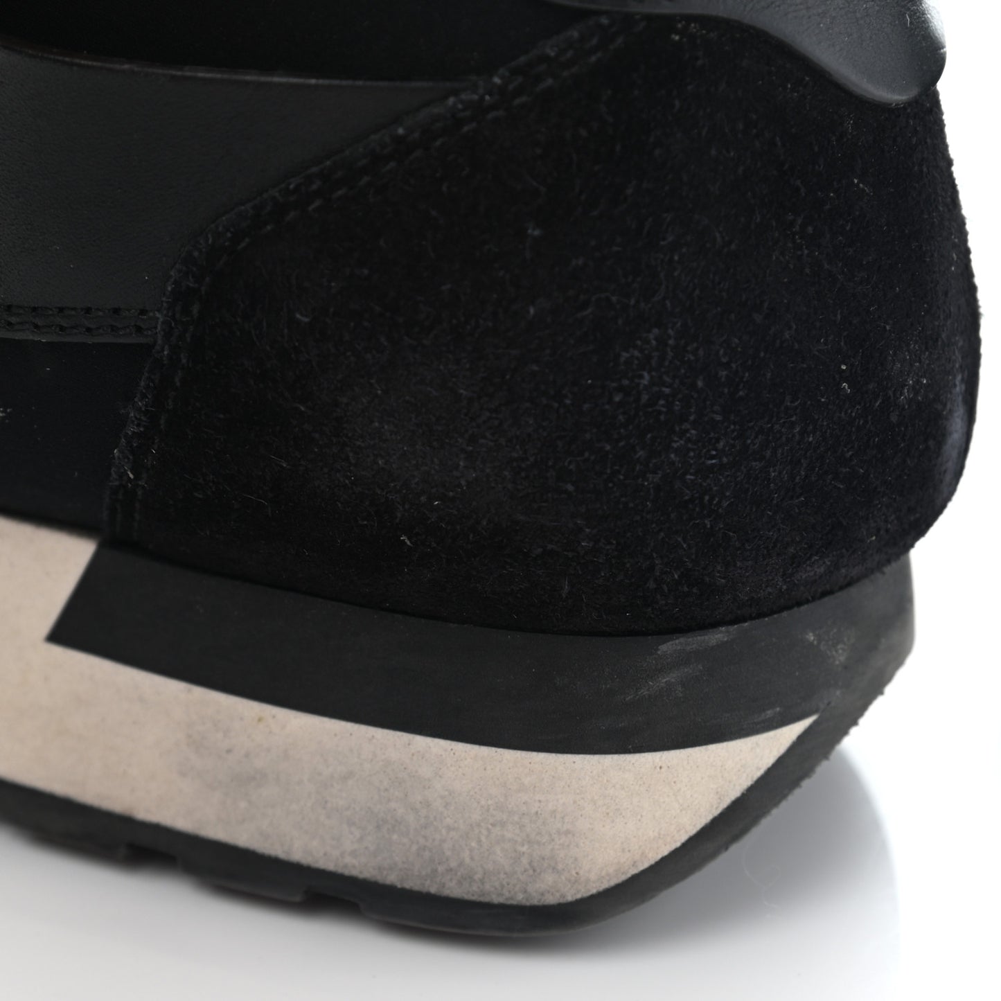Mesh Calfskin Neoprene Suede Womens Race Runner Sneakers 40 Black