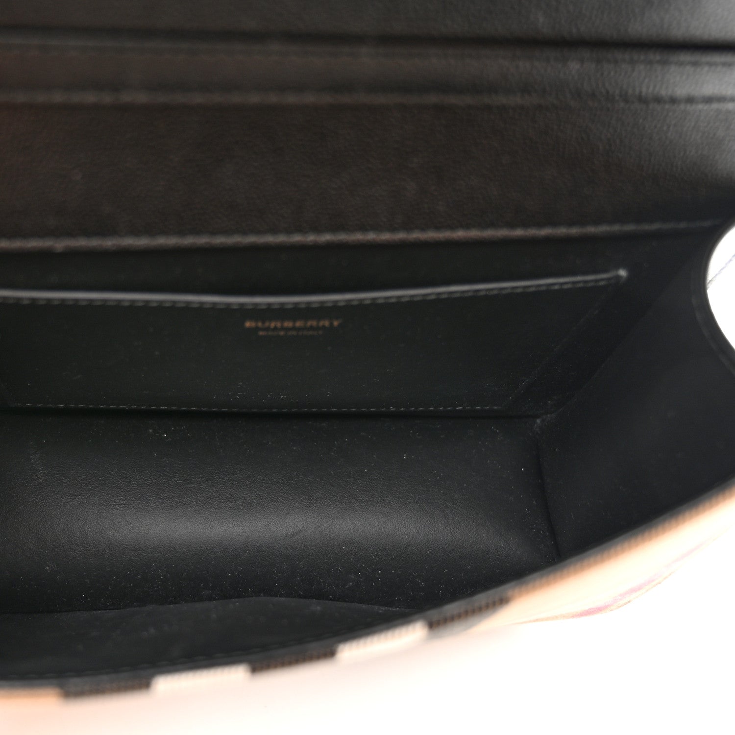 Burberry Derby Calfskin House Check Mackford Crossbody Bag Black 5 of 9